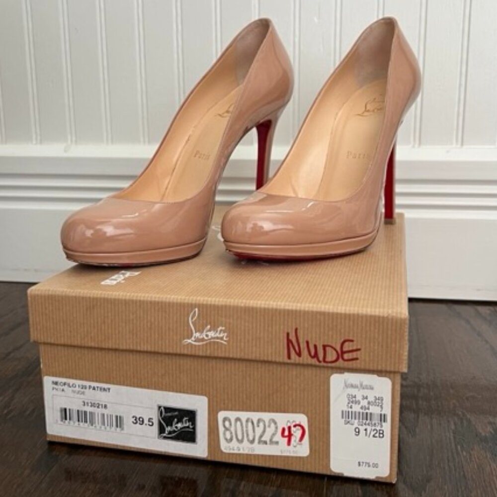Christian Louboutin Patent Nude Neofilo 120 PK1A 39.5 8.5 - Picture 9 of 12